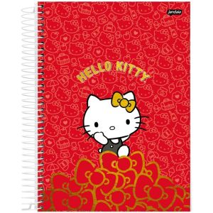 Caderno Espiral 1/4 (pequeno) Capa Dura 80 Fls Hello Kitty Jandaia