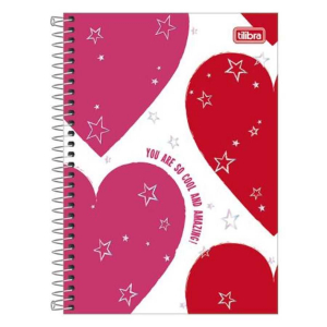 Caderno Espiral 1/4 (pequeno) Capa Dura 80 Fls Love Pink Tilibra 241911