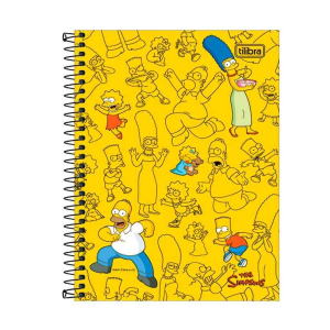 Caderno Espiral 1/4 (pequeno) Capa Dura 80 Fls Simpsons Tilibra 