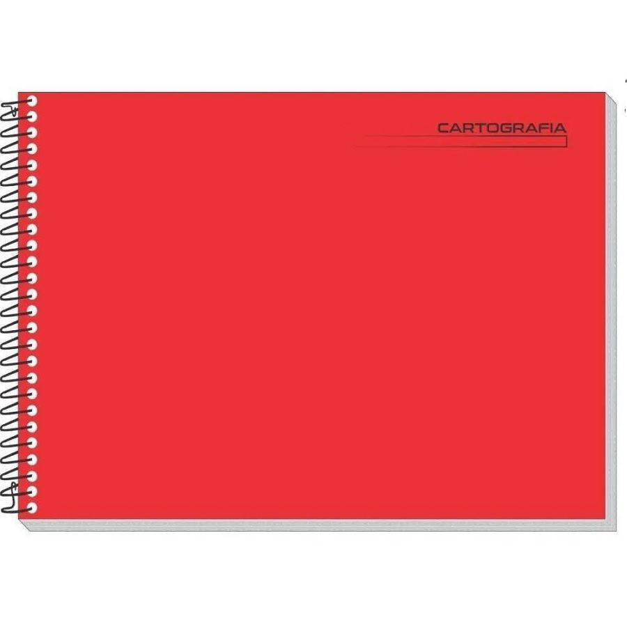 Caderno Espiral Cartografia e Desenho Capa Dura 48 Fls Vermelho Tamoio 2130