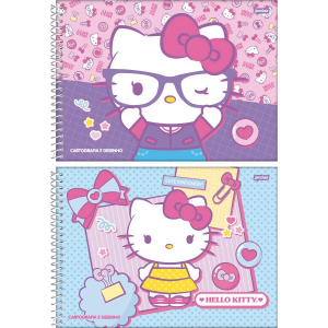 Caderno Espiral Cartografia e Desenho Capa Dura 80 Fls Hello Kitty Jandaia 