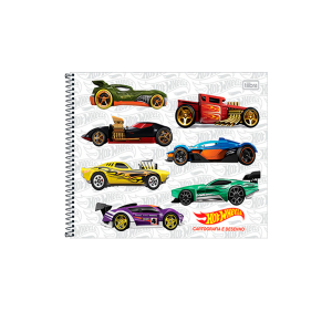 Caderno Espiral Cartografia e Desenho Capa Dura 80 Fls Hot Wheels Tilibra 