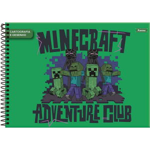 Caderno Cartografia Desenho Minecraft 80 folhas - Foroni