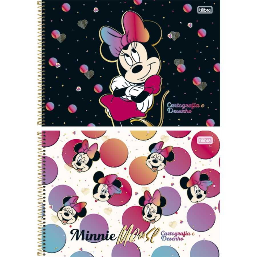 Caderno Espiral Cartografia e Desenho Capa Dura 80 Fls Minnie Tilibra