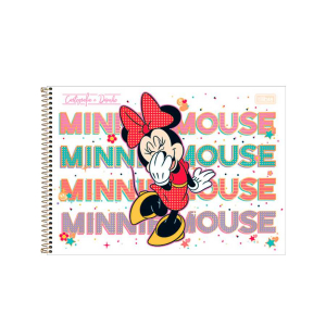 Caderno cartografia e desenho capa dura 48 folhas Disney Minnie