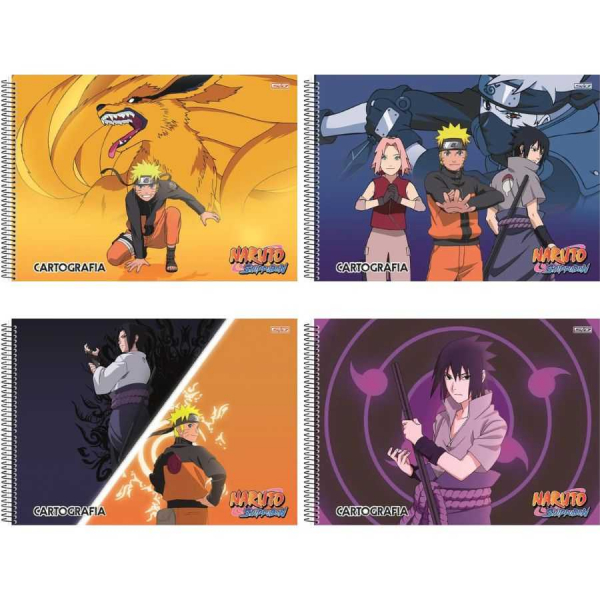 Caderno de Desenho CD 60fl Azul Akatsuki Naruto São Domingos - Welban