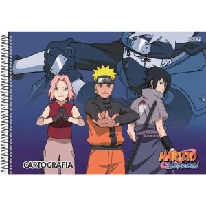 Caderno Espiral Cartografia e Desenho Capa Dura 60 Fls Naruto São Domingos