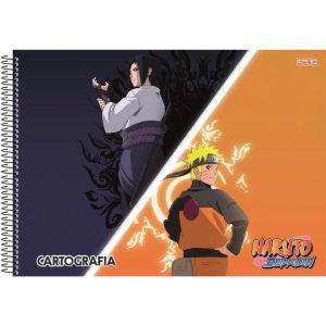 Caderno Espiral Cartografia e Desenho Capa Dura 60 Fls Naruto São Domingos