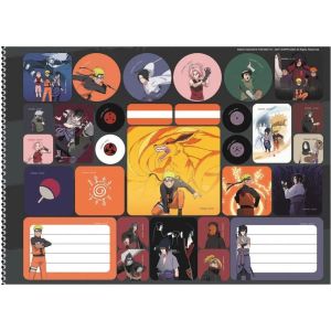 Caderno Espiral Cartografia e Desenho Capa Dura 60 Fls Naruto São Domingos  na Papelaria Art Nova