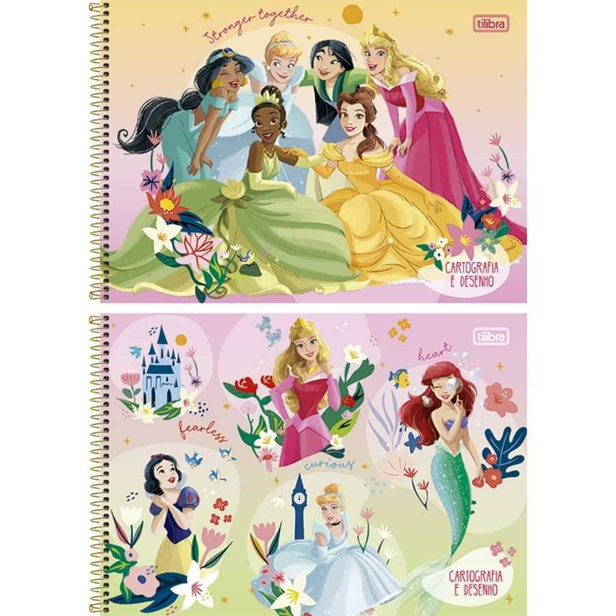 Caderno Espiral Capa Dura Cartografia E Desenho Princesas