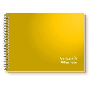 Caderno Espiral Cartografia e Desenho Capa Dura Milimetrado 48 Fls Amarelo Tamoio