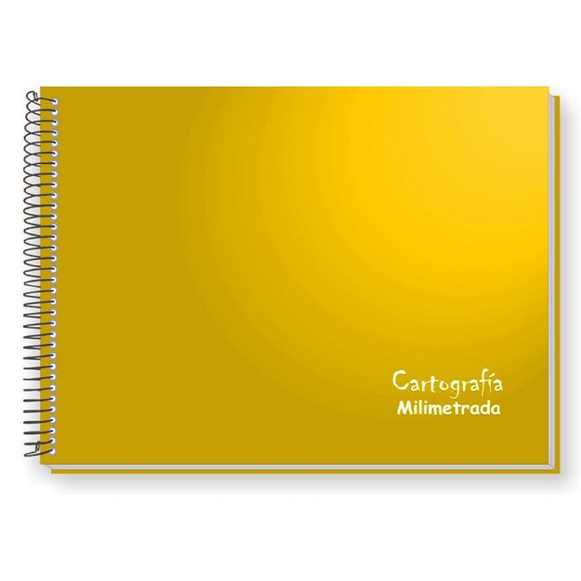 Caderno Espiral Cartografia e Desenho Capa Dura Milimetrado 48 Fls Amarelo Tamoio