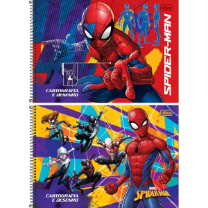 Caderno Espiral Cartografia e Desenho Capa Dura 80 Fls Spider-Man Tilibra