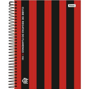 Caderno Espiral Colegial Capa Dura 10 Matérias 160 Fls Flamengo Foroni
