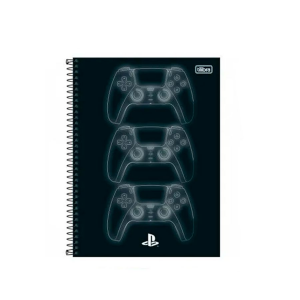Kit 4 Cadernos Playstation Capa Dura 1 Matéria Com 80 Folhas no