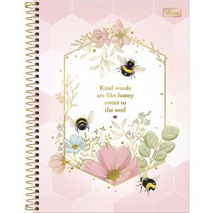 Caderno Espiral Univ. Capa Dura 10 Matérias 160 Fls Honey Bee Tilibra