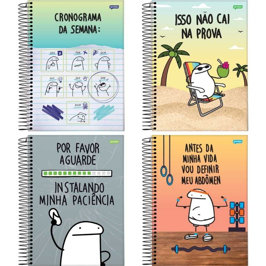 Caderno Espiral Univ. Capa Dura 15 Matérias 240 Fls Flork Jandaia 