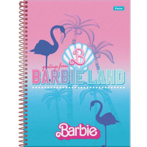 Caderno Espiral Univ. Capa Dura 1 Matéria 80 Fls Barbie Teen Foroni