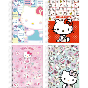 Caderno Espiral Univ. Capa Dura 1 Matéria 80 Fls Hello Kitty Jandaia