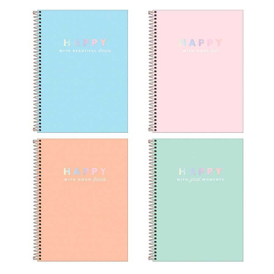 Caderno Espiral 1/4 (pequeno) Capa Dura 80 Fls Happy Tilibra