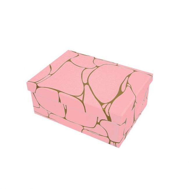 Caixa para Presente Cartonada Retangular 21 x 14,5 x 8,5cm Rosa VMP