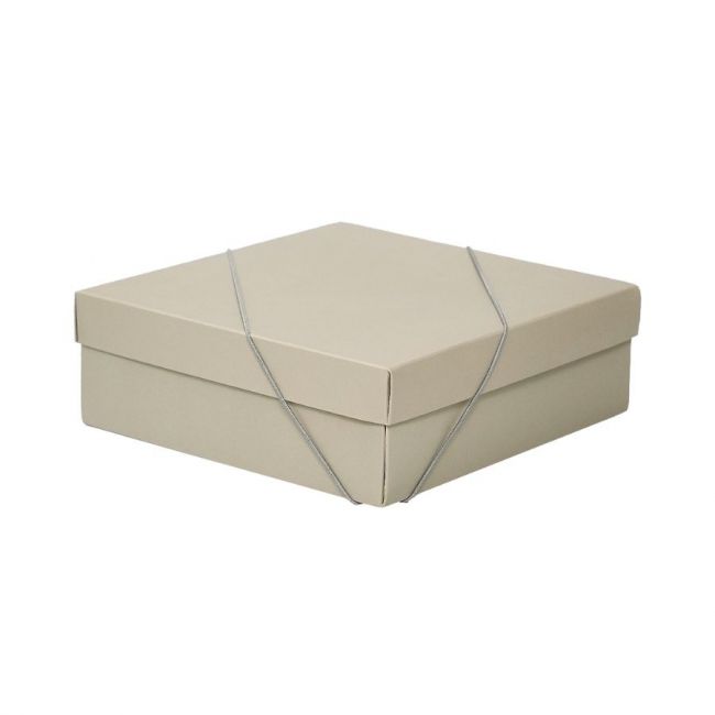Caixa para Presente Retangular 22,5 x 21 x 7,5cm c/ Elastico Areia Up Box