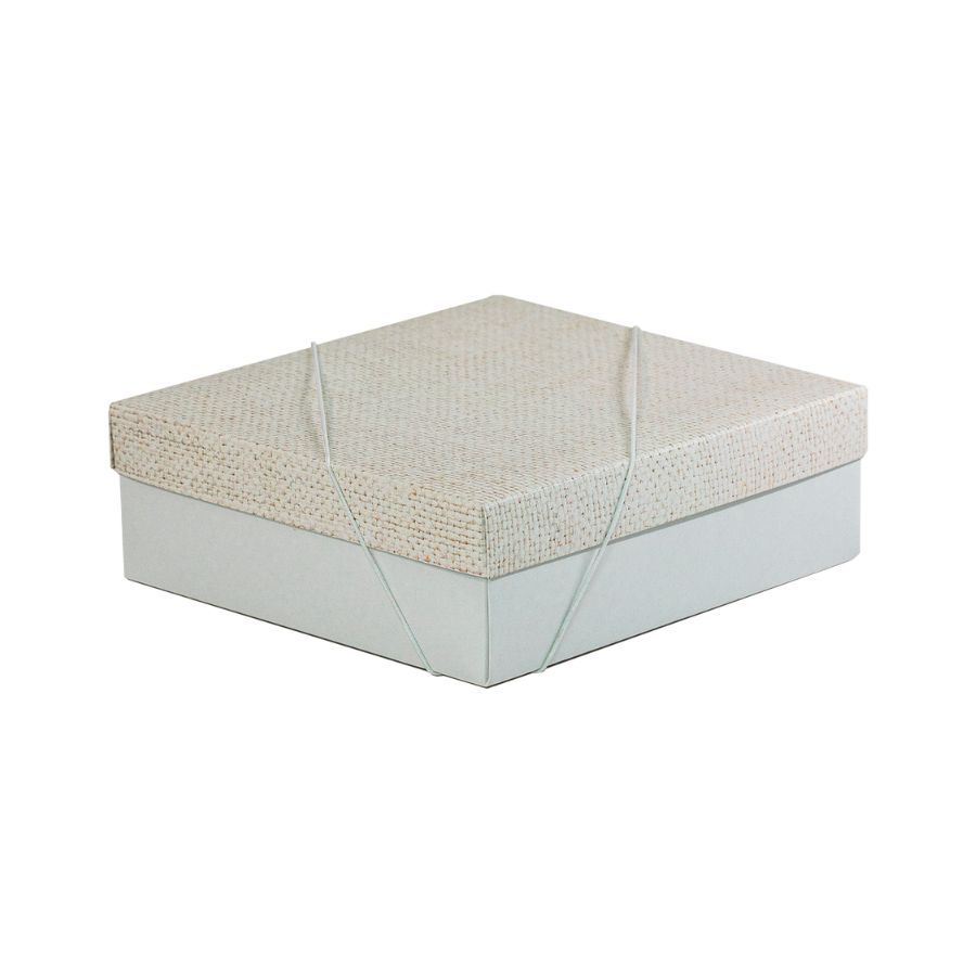 Caixa para Presente Retangular 22,5 x 21 x 7,5cm c/ Elastico Linho Sortido Up Box