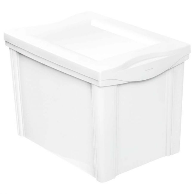 Caixa Plástica Multiuso Médio Alto Branco 30L Organizadora Ordene OR21267