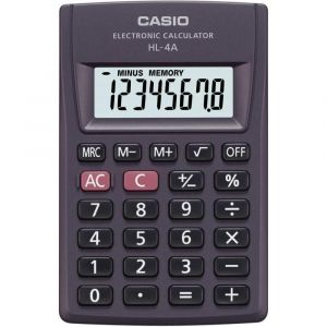 Calculadora Bolso 8 Dígitos Prática HL-4A-S4-DP Preta Casio