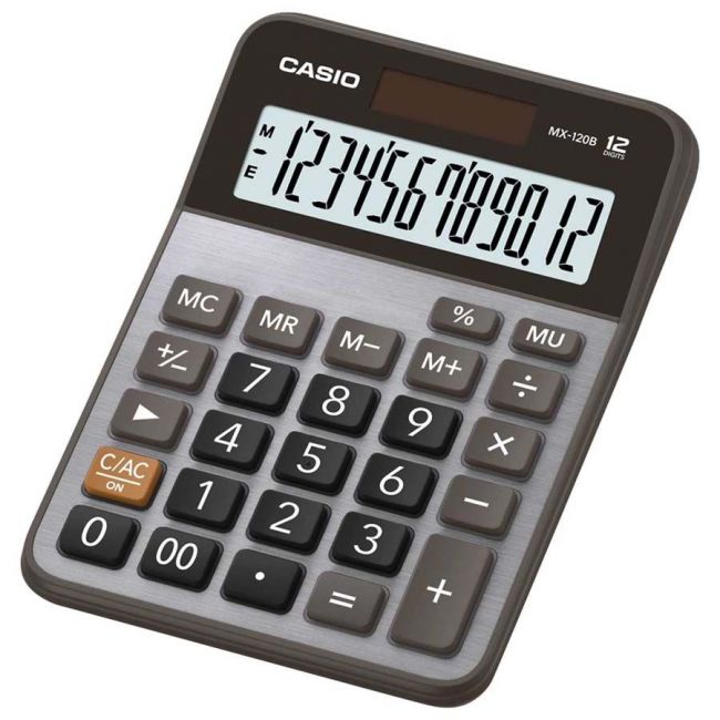 Calculadora Mesa 12 Digitos Casio Mx120b S4 Dc Metalizada 