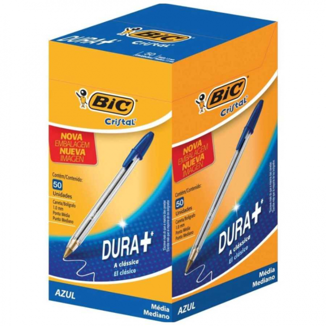 Caneta Esferográfica BIC Cristal Azul cx c/50 Unid