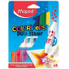 Caneta Hidrográfica 08 Cores Maped Color Peps Duo Stamp Carimbo
