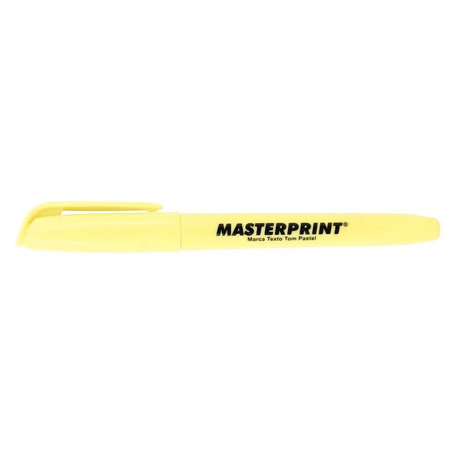 Caneta Marca Texto Masterprint Pastel MP 612 cx c/6 - Amarelo 