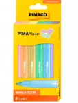 Caneta Marca Texto Pimaco Pima Marker c/ 6 Cores Pastel Candy Color 970929