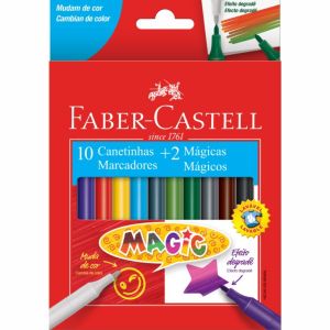 Caneta Hidrográfica 10+2 Cores Magic Faber Castell