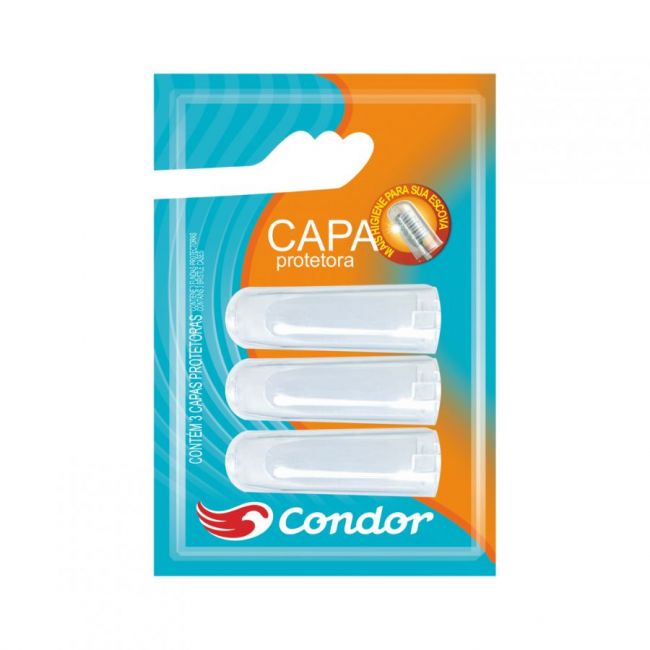 Capa Protetora para Escova Dental Cores Sortidas c/3 Unid Condor 8040