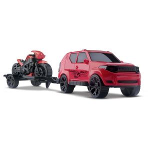 Carrinho Draco Motors Jeep com Moto Sortido Orange Toys 0498