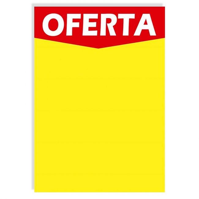 Cartaz de Oferta Retângular 42 x 60cm Pct c/ 20 Fls Amarelo Radex 4949
