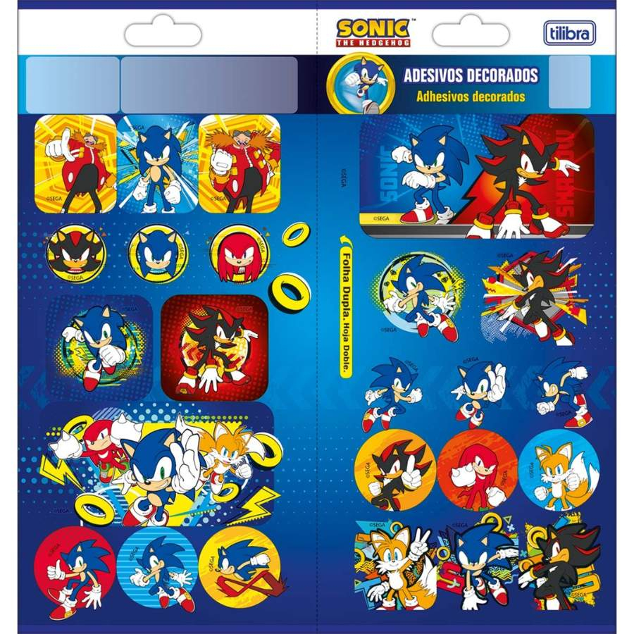 Cartela de Adesivo Duplo Sonic Tilibra 348856