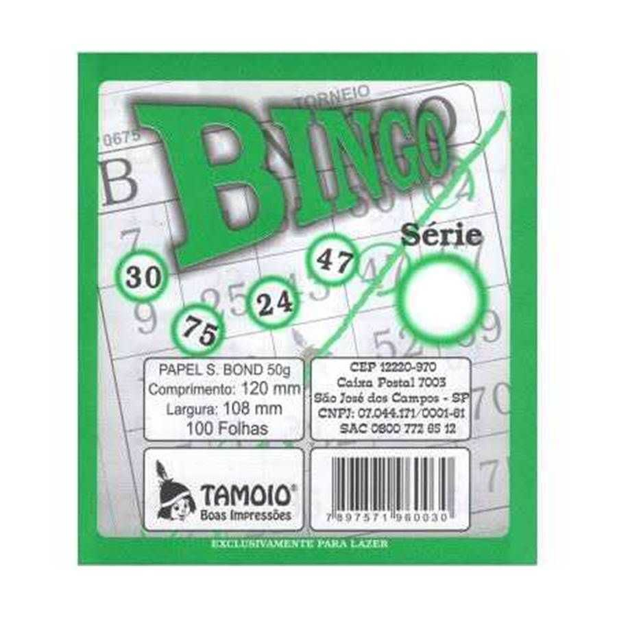 Cartela de Bingo com 100 folhas Verde - Tamoio