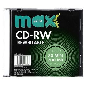 CD­RW Regravável 700MB 12X Slim Maxprint