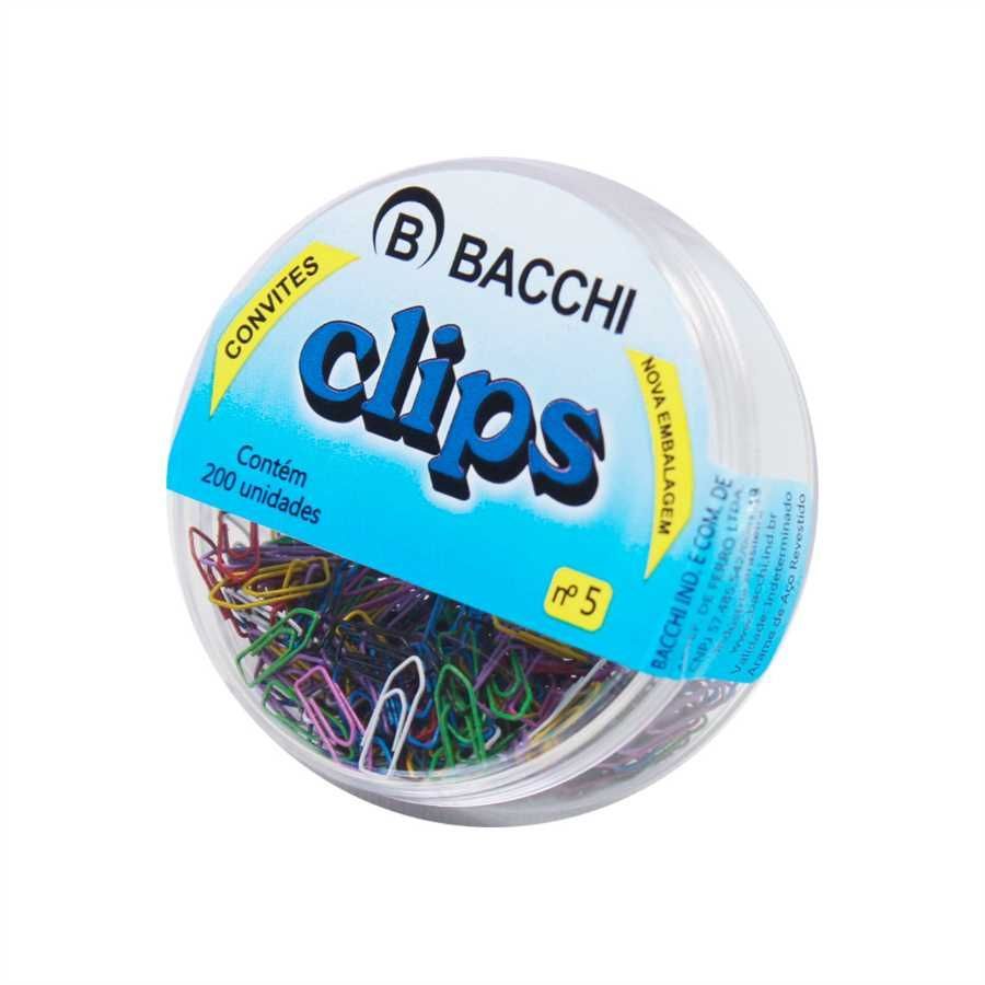 Clips Colorido Nº 5 Sortido Bacchi c/200 Unid