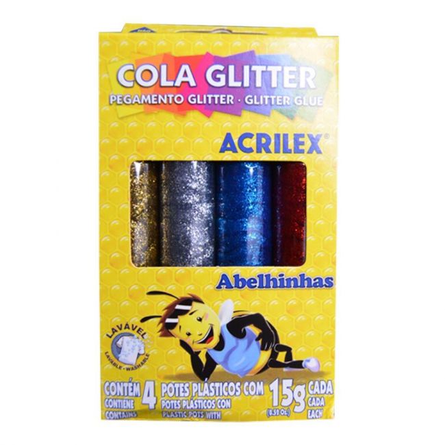 Cola Glitter 15g 4 Cores Acrilex 02924