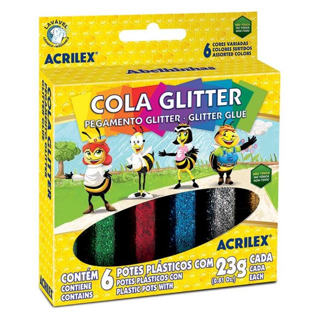 Cola Glitter 23g 6 Cores Acrilex