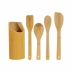 Colher de Bambu + Suporte Zein 832394 pct c/5 Peças