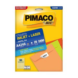 Etiqueta InkJet Laser A4 96 E.F 17,0 x 31,0mm cx c/25 Fls Pimaco A4248