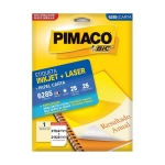 Etiqueta InkJet Laser Carta  1 E.F 215,9 x 279,4mm cx c/25 Fls 25 Etq Pimaco 6285