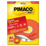 Etiqueta Inkjet Laser Carta CD 115,0 mm 2 E.F Vermelho cx c10 Fls 20 Etiq Pimaco CD10VM