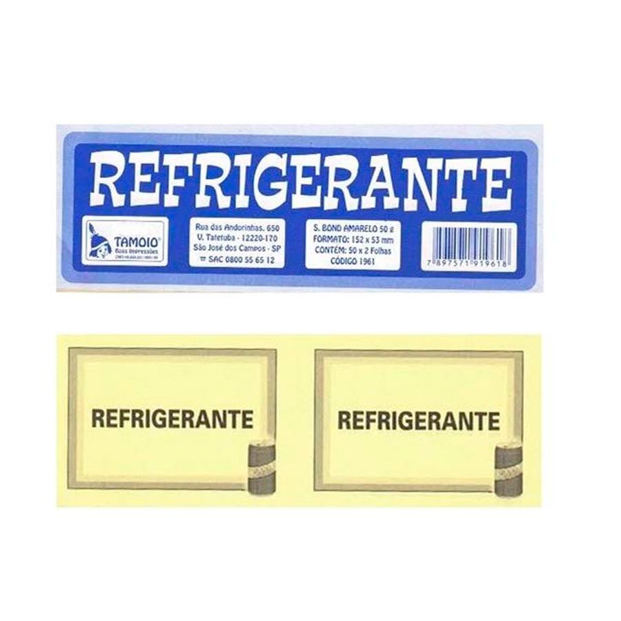 Ficha Refrigerante 50x2 Folhas - Tamoio