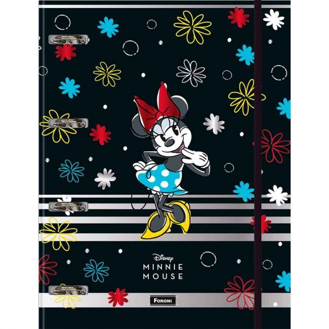 Fichário Colegial Cartonado Minnie Mouse c/ Elástico Foroni 